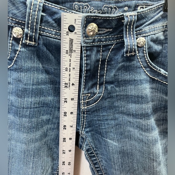 Miss Me Bootcut Denim Jeans Womens 28 Blue Stretxh Enbroidered Flap pocket 2165 - Picture 7 of 12